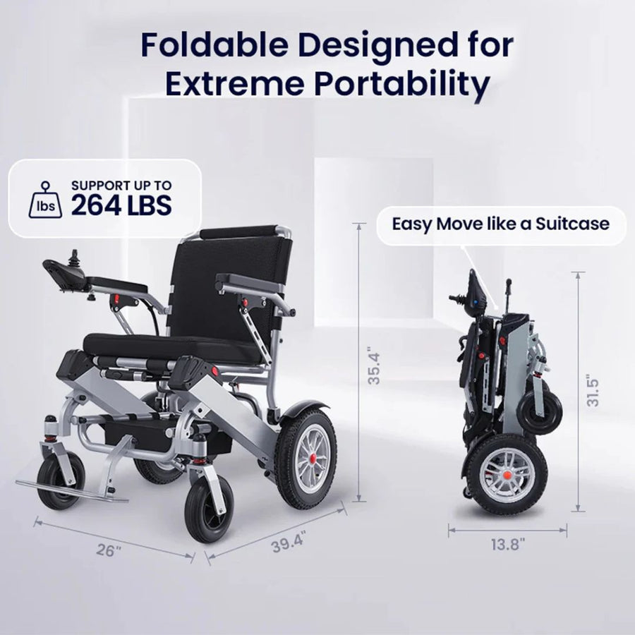 Lightweight Folding Electric Wheelchair — Indoor & Outdoor Power Chair | StandSupport
